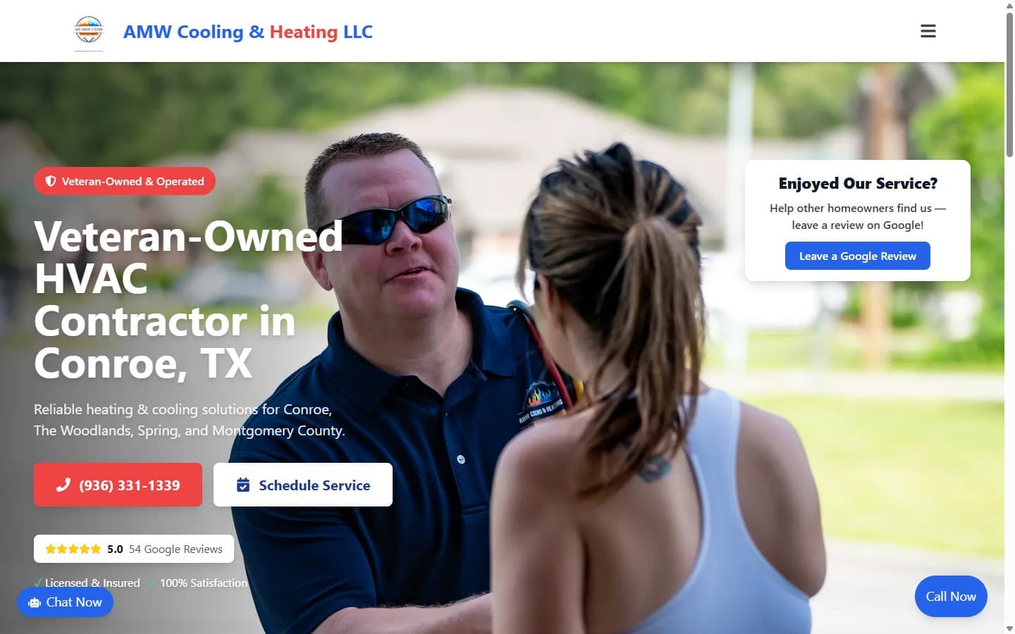 AMW Air Conditioning website built by StephensCode