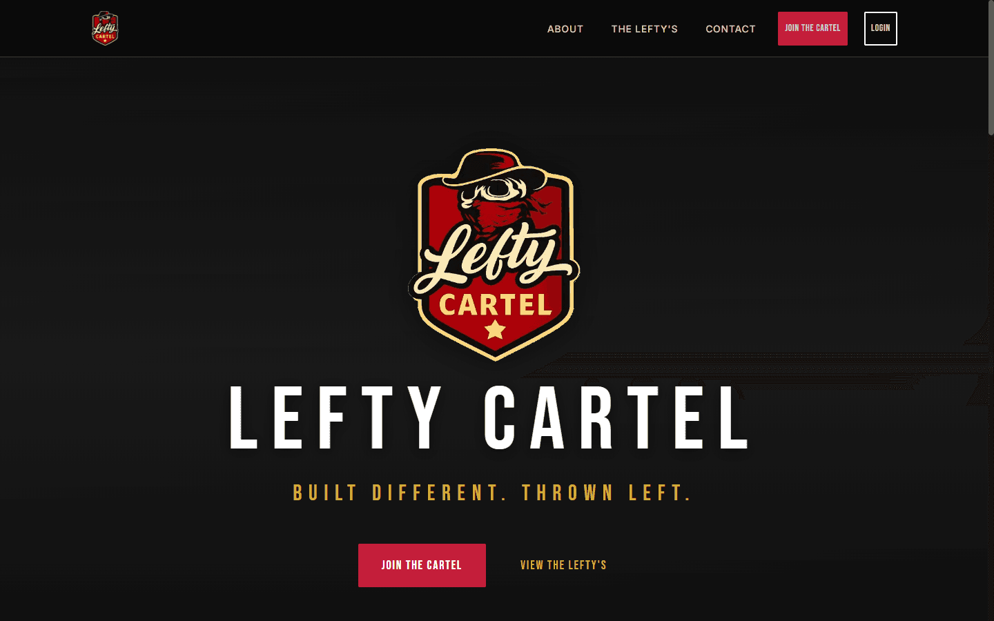Lefty Cartel e-commerce website built by StephensCode